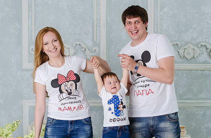 футболки в одном стиле для всей семьи
